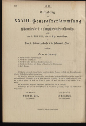 Post- und Telegraphen-Verordnungsblatt für das Verwaltungsgebiet des K.-K. Handelsministeriums 19110407 Seite: 4