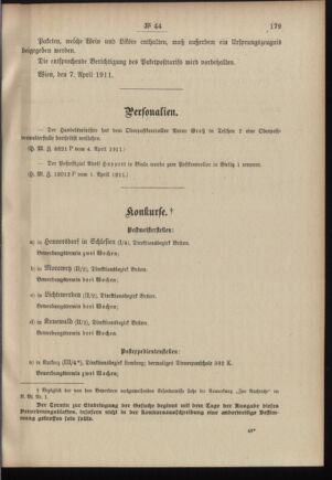 Post- und Telegraphen-Verordnungsblatt für das Verwaltungsgebiet des K.-K. Handelsministeriums 19110410 Seite: 3