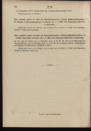 Post- und Telegraphen-Verordnungsblatt für das Verwaltungsgebiet des K.-K. Handelsministeriums 19110410 Seite: 4