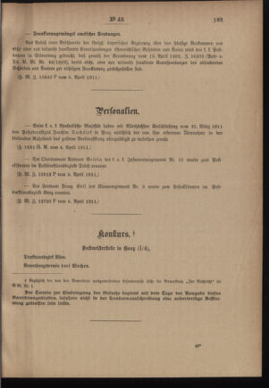 Post- und Telegraphen-Verordnungsblatt für das Verwaltungsgebiet des K.-K. Handelsministeriums 19110411 Seite: 3