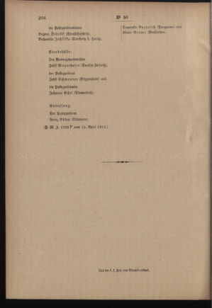 Post- und Telegraphen-Verordnungsblatt für das Verwaltungsgebiet des K.-K. Handelsministeriums 19110421 Seite: 6