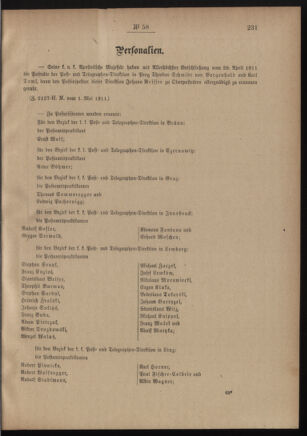 Post- und Telegraphen-Verordnungsblatt für das Verwaltungsgebiet des K.-K. Handelsministeriums 19110506 Seite: 3