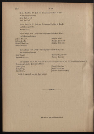 Post- und Telegraphen-Verordnungsblatt für das Verwaltungsgebiet des K.-K. Handelsministeriums 19110506 Seite: 4