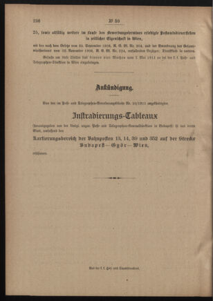 Post- und Telegraphen-Verordnungsblatt für das Verwaltungsgebiet des K.-K. Handelsministeriums 19110509 Seite: 4