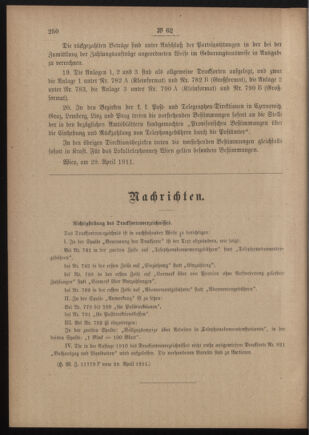 Post- und Telegraphen-Verordnungsblatt für das Verwaltungsgebiet des K.-K. Handelsministeriums 19110512 Seite: 6