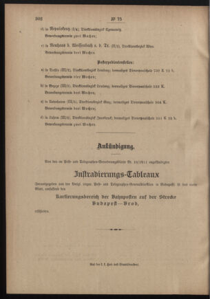 Post- und Telegraphen-Verordnungsblatt für das Verwaltungsgebiet des K.-K. Handelsministeriums 19110609 Seite: 4