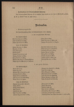 Post- und Telegraphen-Verordnungsblatt für das Verwaltungsgebiet des K.-K. Handelsministeriums 19110623 Seite: 2