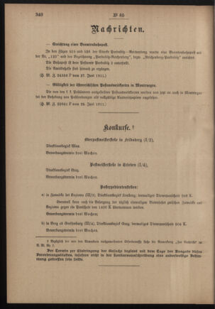 Post- und Telegraphen-Verordnungsblatt für das Verwaltungsgebiet des K.-K. Handelsministeriums 19110701 Seite: 2