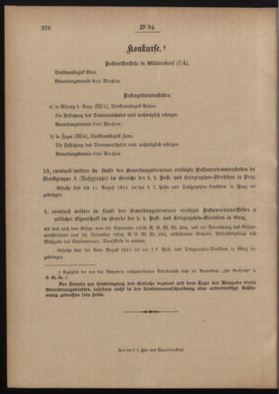 Post- und Telegraphen-Verordnungsblatt für das Verwaltungsgebiet des K.-K. Handelsministeriums 19110715 Seite: 4