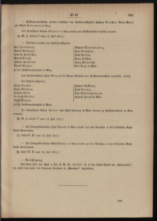 Post- und Telegraphen-Verordnungsblatt für das Verwaltungsgebiet des K.-K. Handelsministeriums 19110722 Seite: 3