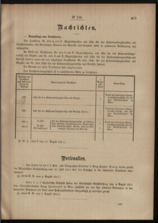 Post- und Telegraphen-Verordnungsblatt für das Verwaltungsgebiet des K.-K. Handelsministeriums 19110818 Seite: 3