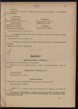 Post- und Telegraphen-Verordnungsblatt für das Verwaltungsgebiet des K.-K. Handelsministeriums 19110822 Seite: 3