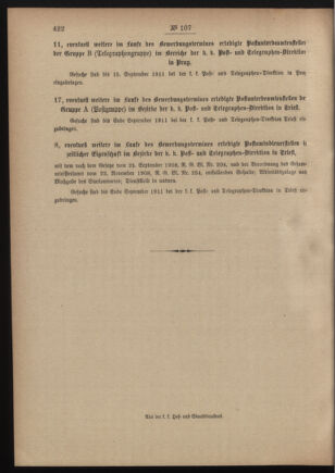 Post- und Telegraphen-Verordnungsblatt für das Verwaltungsgebiet des K.-K. Handelsministeriums 19110822 Seite: 4