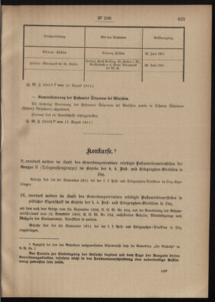 Post- und Telegraphen-Verordnungsblatt für das Verwaltungsgebiet des K.-K. Handelsministeriums 19110824 Seite: 3