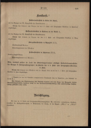 Post- und Telegraphen-Verordnungsblatt für das Verwaltungsgebiet des K.-K. Handelsministeriums 19110830 Seite: 3