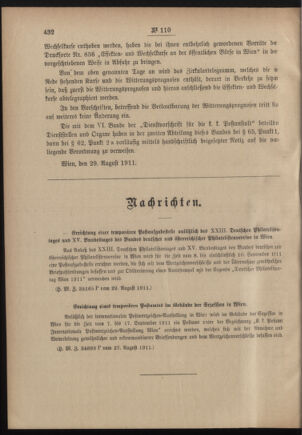 Post- und Telegraphen-Verordnungsblatt für das Verwaltungsgebiet des K.-K. Handelsministeriums 19110902 Seite: 2