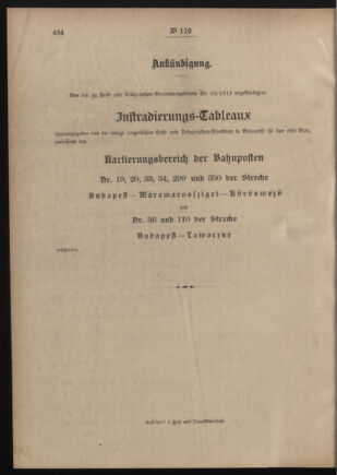 Post- und Telegraphen-Verordnungsblatt für das Verwaltungsgebiet des K.-K. Handelsministeriums 19110902 Seite: 4