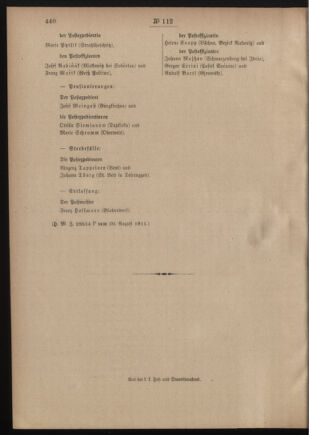 Post- und Telegraphen-Verordnungsblatt für das Verwaltungsgebiet des K.-K. Handelsministeriums 19110906 Seite: 4