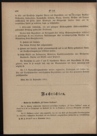 Post- und Telegraphen-Verordnungsblatt für das Verwaltungsgebiet des K.-K. Handelsministeriums 19110915 Seite: 2