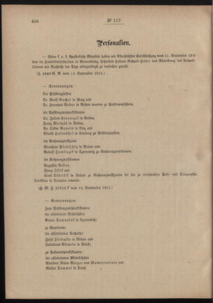 Post- und Telegraphen-Verordnungsblatt für das Verwaltungsgebiet des K.-K. Handelsministeriums 19110919 Seite: 2