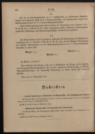 Post- und Telegraphen-Verordnungsblatt für das Verwaltungsgebiet des K.-K. Handelsministeriums 19110922 Seite: 2