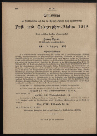 Post- und Telegraphen-Verordnungsblatt für das Verwaltungsgebiet des K.-K. Handelsministeriums 19110922 Seite: 4