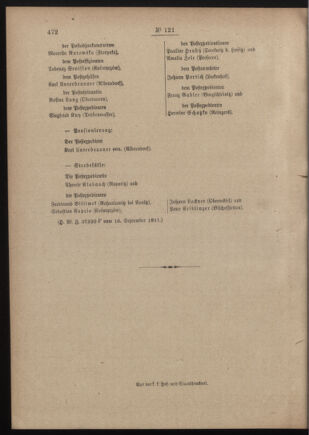 Post- und Telegraphen-Verordnungsblatt für das Verwaltungsgebiet des K.-K. Handelsministeriums 19110923 Seite: 4