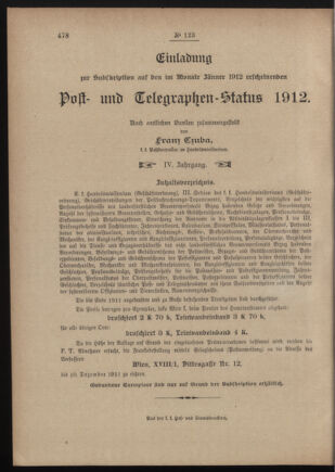 Post- und Telegraphen-Verordnungsblatt für das Verwaltungsgebiet des K.-K. Handelsministeriums 19110927 Seite: 4