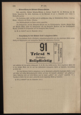 Post- und Telegraphen-Verordnungsblatt für das Verwaltungsgebiet des K.-K. Handelsministeriums 19111003 Seite: 2