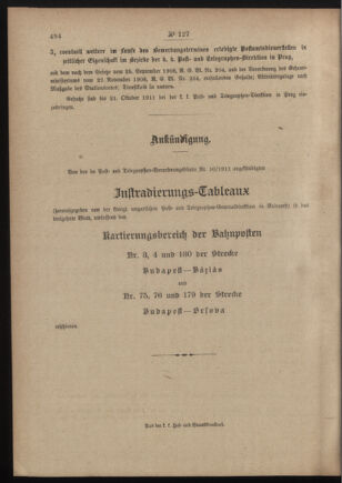 Post- und Telegraphen-Verordnungsblatt für das Verwaltungsgebiet des K.-K. Handelsministeriums 19111007 Seite: 4