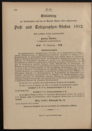 Post- und Telegraphen-Verordnungsblatt für das Verwaltungsgebiet des K.-K. Handelsministeriums 19111012 Seite: 4