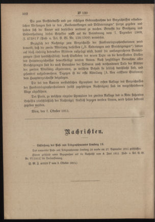 Post- und Telegraphen-Verordnungsblatt für das Verwaltungsgebiet des K.-K. Handelsministeriums 19111013 Seite: 2