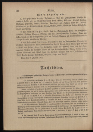 Post- und Telegraphen-Verordnungsblatt für das Verwaltungsgebiet des K.-K. Handelsministeriums 19111019 Seite: 2