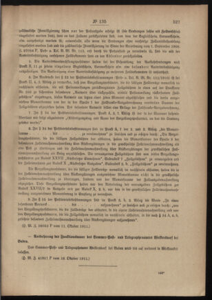 Post- und Telegraphen-Verordnungsblatt für das Verwaltungsgebiet des K.-K. Handelsministeriums 19111019 Seite: 3