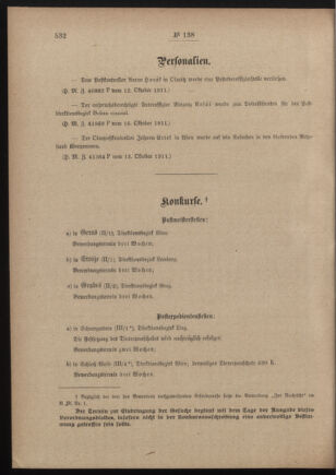 Post- und Telegraphen-Verordnungsblatt für das Verwaltungsgebiet des K.-K. Handelsministeriums 19111025 Seite: 2