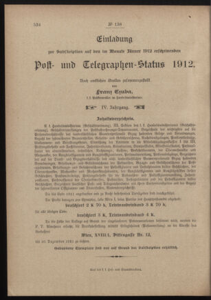 Post- und Telegraphen-Verordnungsblatt für das Verwaltungsgebiet des K.-K. Handelsministeriums 19111025 Seite: 4