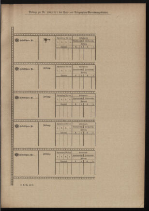 Post- und Telegraphen-Verordnungsblatt für das Verwaltungsgebiet des K.-K. Handelsministeriums 19111025 Seite: 5