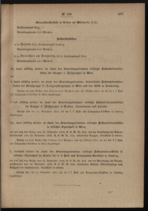 Post- und Telegraphen-Verordnungsblatt für das Verwaltungsgebiet des K.-K. Handelsministeriums 19111027 Seite: 3