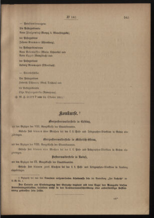 Post- und Telegraphen-Verordnungsblatt für das Verwaltungsgebiet des K.-K. Handelsministeriums 19111031 Seite: 9