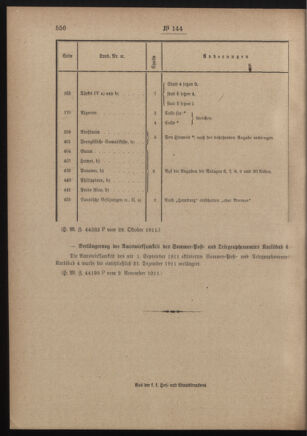 Post- und Telegraphen-Verordnungsblatt für das Verwaltungsgebiet des K.-K. Handelsministeriums 19111107 Seite: 2