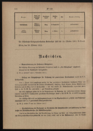 Post- und Telegraphen-Verordnungsblatt für das Verwaltungsgebiet des K.-K. Handelsministeriums 19111108 Seite: 2