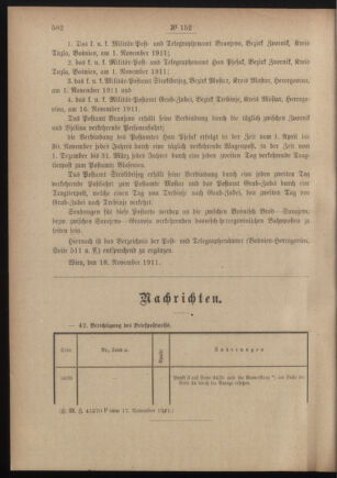 Post- und Telegraphen-Verordnungsblatt für das Verwaltungsgebiet des K.-K. Handelsministeriums 19111124 Seite: 2