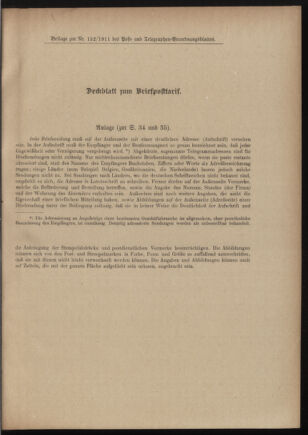 Post- und Telegraphen-Verordnungsblatt für das Verwaltungsgebiet des K.-K. Handelsministeriums 19111124 Seite: 5