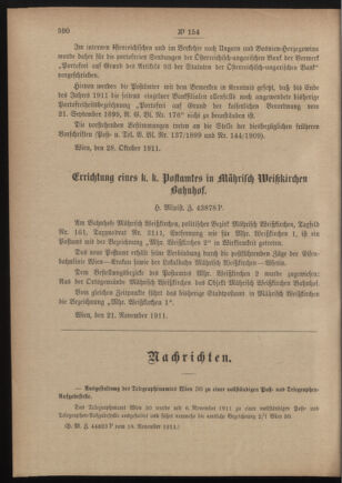 Post- und Telegraphen-Verordnungsblatt für das Verwaltungsgebiet des K.-K. Handelsministeriums 19111127 Seite: 2