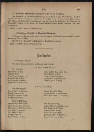 Post- und Telegraphen-Verordnungsblatt für das Verwaltungsgebiet des K.-K. Handelsministeriums 19111127 Seite: 3