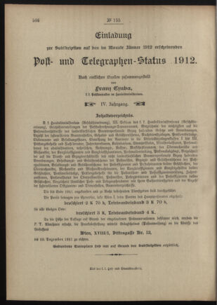 Post- und Telegraphen-Verordnungsblatt für das Verwaltungsgebiet des K.-K. Handelsministeriums 19111128 Seite: 4