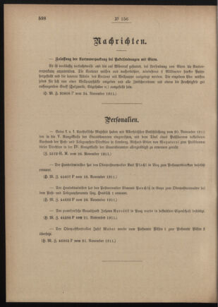 Post- und Telegraphen-Verordnungsblatt für das Verwaltungsgebiet des K.-K. Handelsministeriums 19111201 Seite: 2