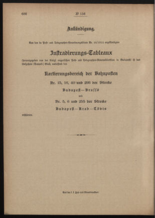 Post- und Telegraphen-Verordnungsblatt für das Verwaltungsgebiet des K.-K. Handelsministeriums 19111201 Seite: 4