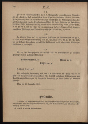 Post- und Telegraphen-Verordnungsblatt für das Verwaltungsgebiet des K.-K. Handelsministeriums 19111202 Seite: 2