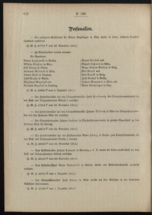 Post- und Telegraphen-Verordnungsblatt für das Verwaltungsgebiet des K.-K. Handelsministeriums 19111207 Seite: 2